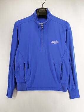 B Draddy Fisher Island Club 1/4 Zip Pullover Jacket Mens Small S Blue Golf